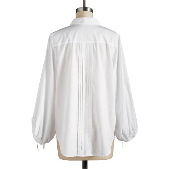 Sundance White Kenna Button Up Tie Sleeve Shirt - Picture 4 of 11